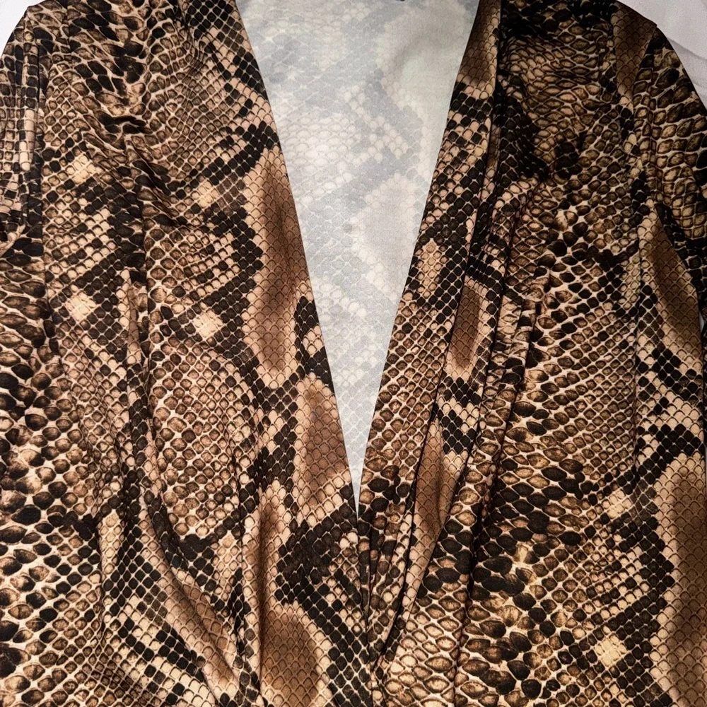 Zara Beige Snake Print Top - Picture 5 of 8